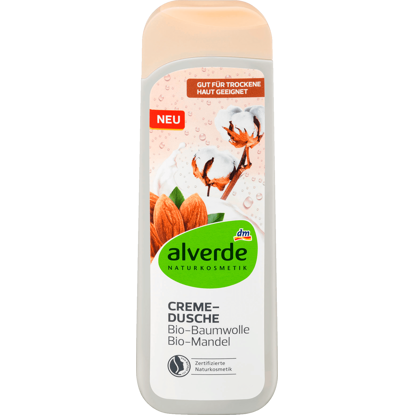 Alverde Crème Douche Coton Bio & Amande Bio, 250 ml