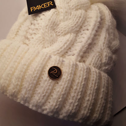 PAKER Bonnet chapeau d'hiver pour femme avec fourrure BLANC